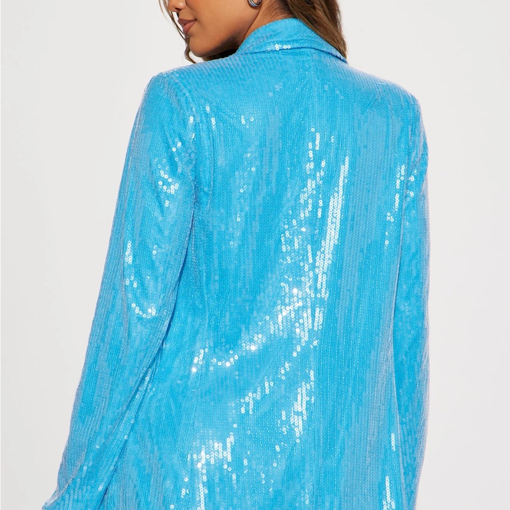 Sparkling Blue Sequin Blazer - Picture 3 of 3